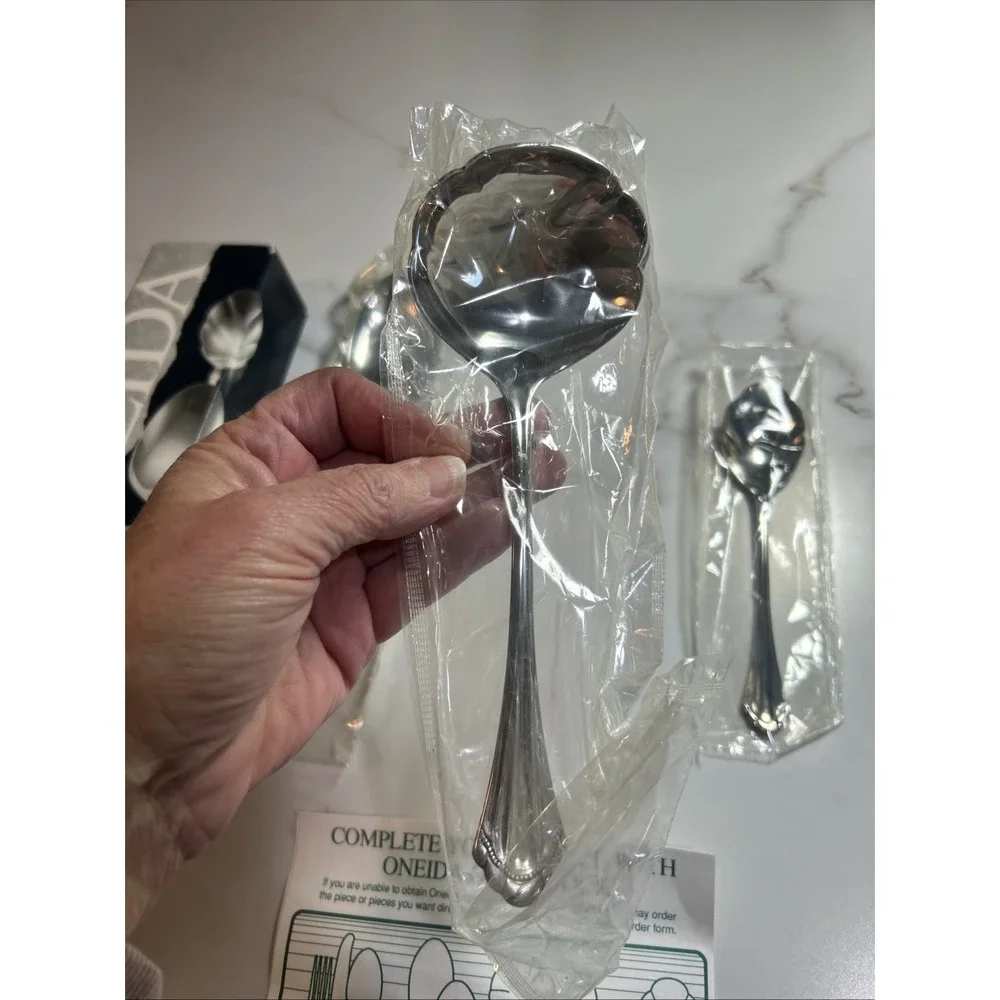 Marquette 3 Pc Stainless Hostess Set sugar tablespoon gravy Serving Spoon NEW‎